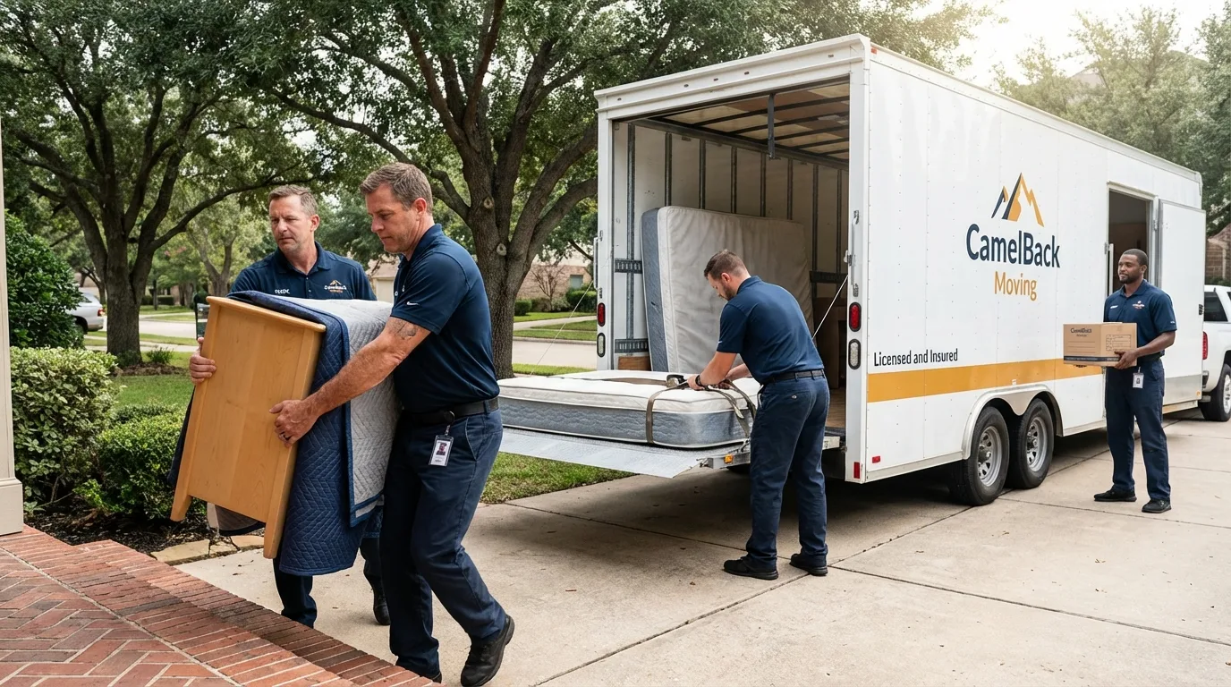 Crew loading residential truck for cross-state move from Palmerton, PA