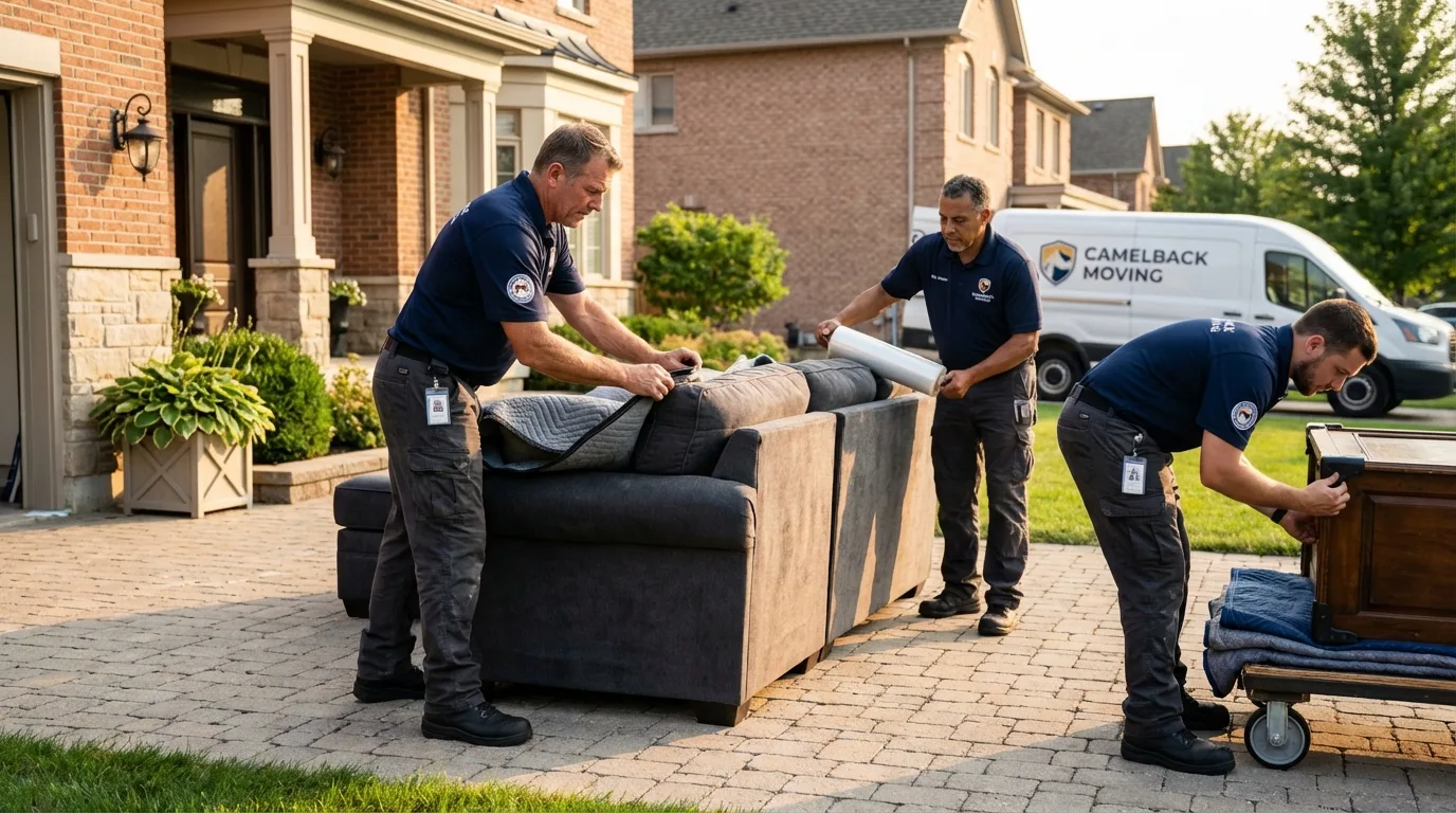 Large estate moving crew wrapping furniture in Palmerton, PA