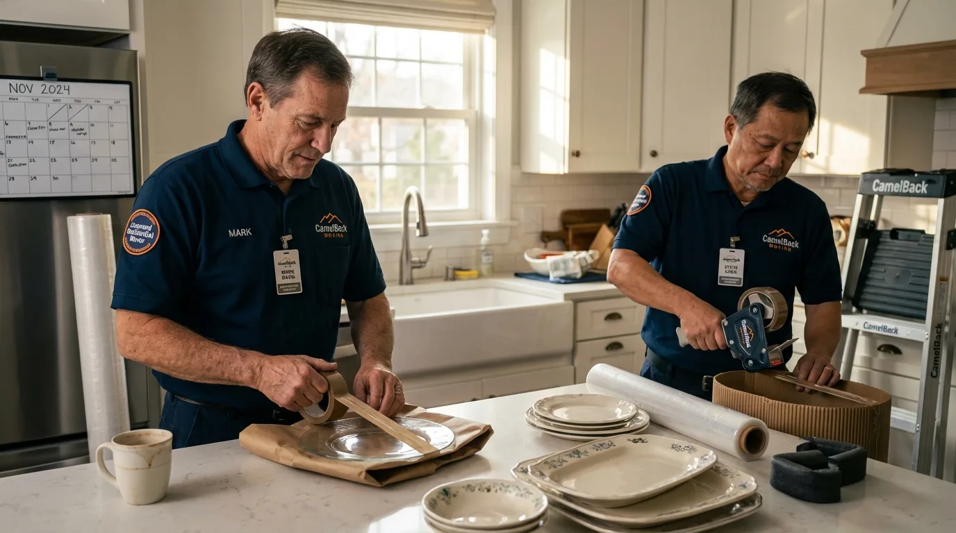 Professional crew packing kitchen dishware in Palmerton, PA
